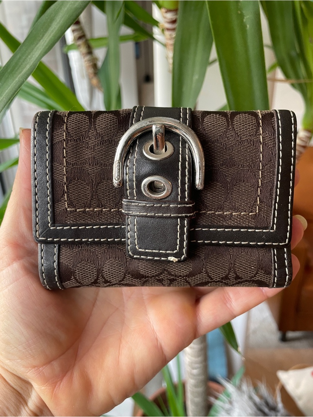 Rare Vintage Y2K Coach Wallet Chocolate Brown Monochrome
